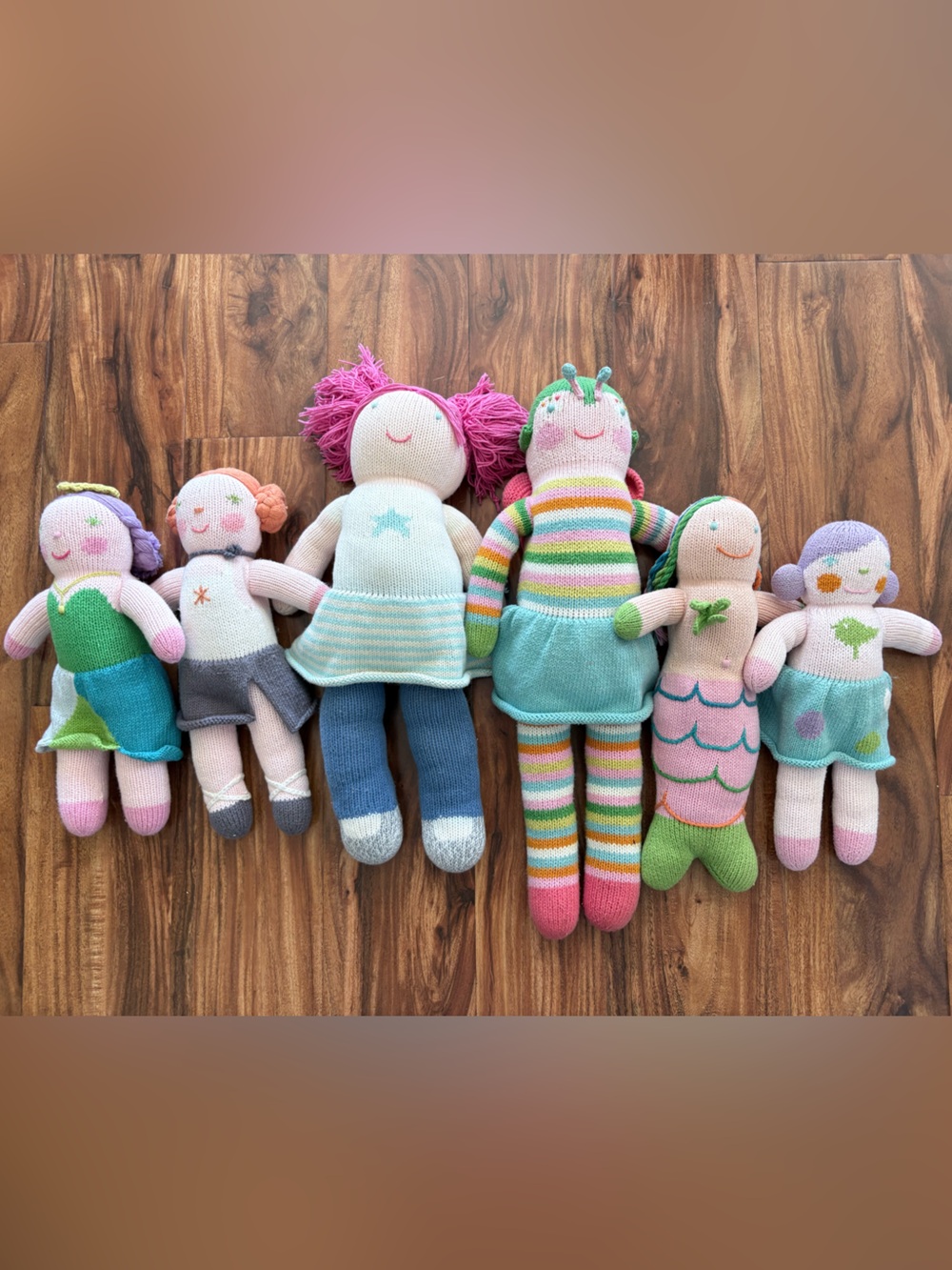 Blabla Knitted Baby Dolls Lot of 6 Stuffies Mermaid Queen Butterfly Retired